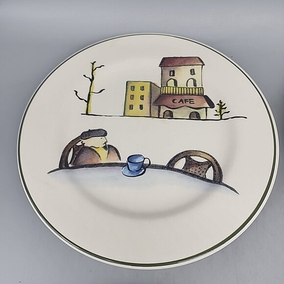 Rosanna Import Lunch Plates Set Of 4 Cafe Paris Made In Italy 8.5" Ceramic - Picture 3 of 5